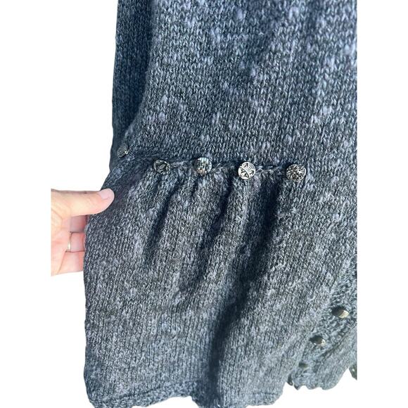 Hot Knots Engraved Buttons Crochet Flounce Sweater Lace Collar Size L/XL - Picture 4 of 11